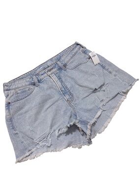 Old Navy High Rise Curvy OG Straight Shorts Raw Hem Distressed NEW Size 12